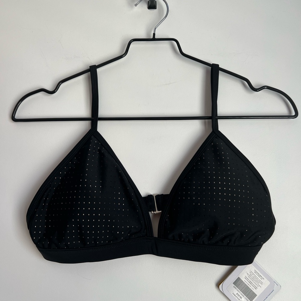 NWT Fabletics Valentina Black Preforated Bikini Set Swimsuit - Picture 2 of 11